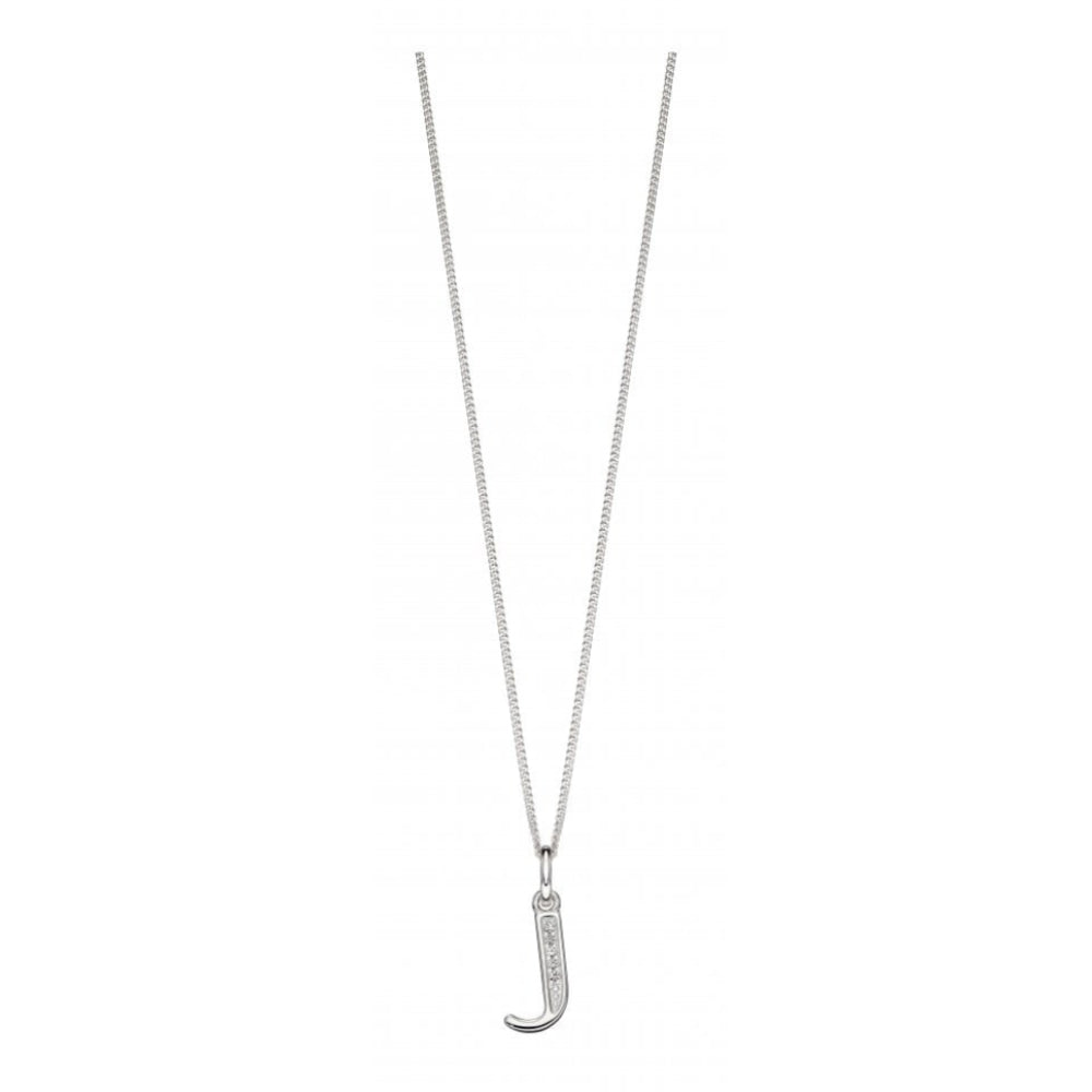 Art Deco Initial 'J' CZ Pendant