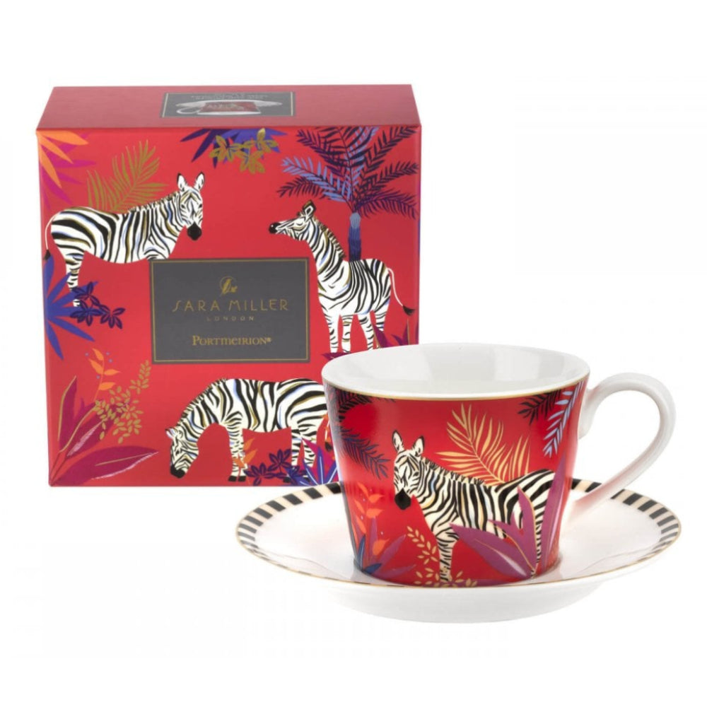 Tahiti Tea Cup & Saucer - Zebra
