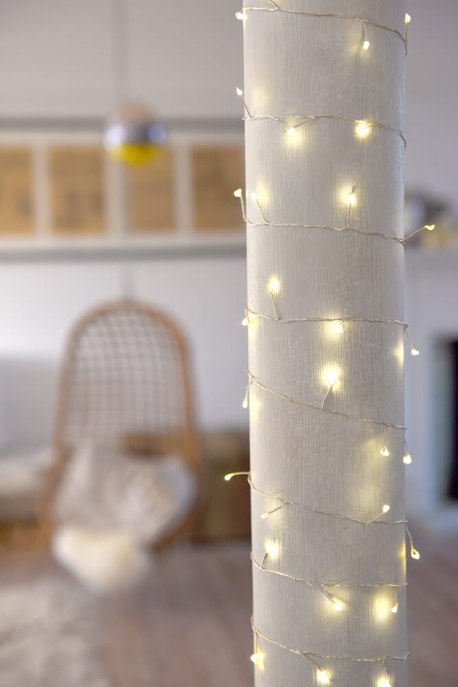 Cluster Silver 300 LED Light Chain - Mains Power