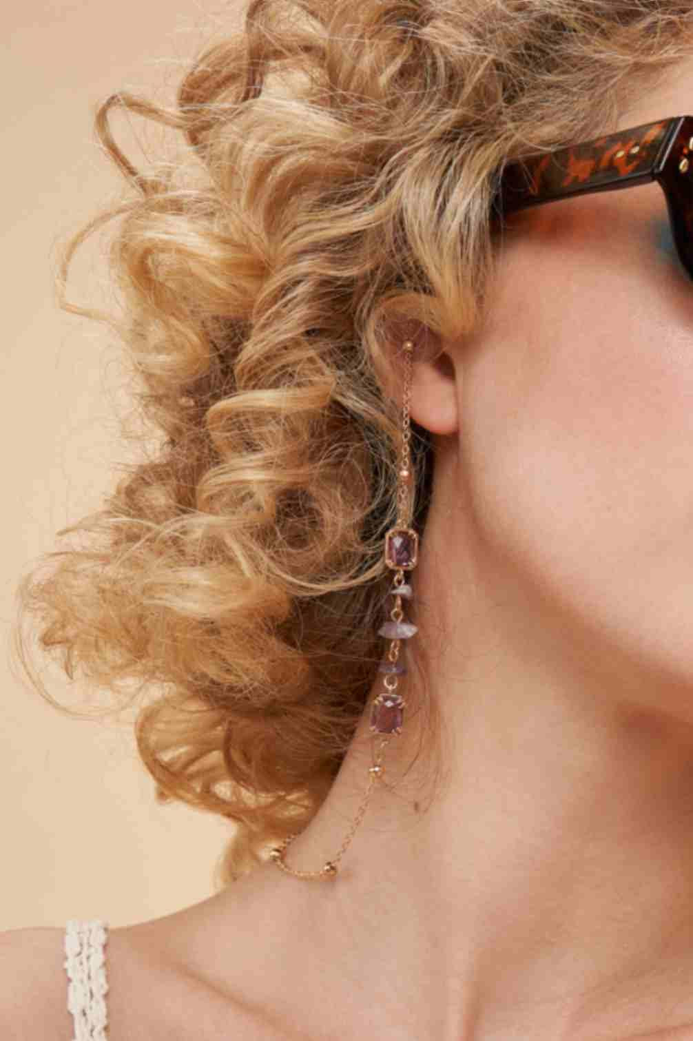 Delicate Chain Sunglasses Chain - Amethyst