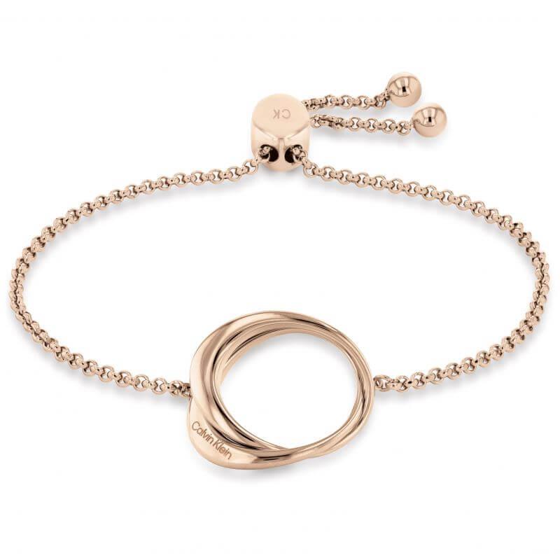 Rose Gold Tone Asymmetrical Circle Bracelet