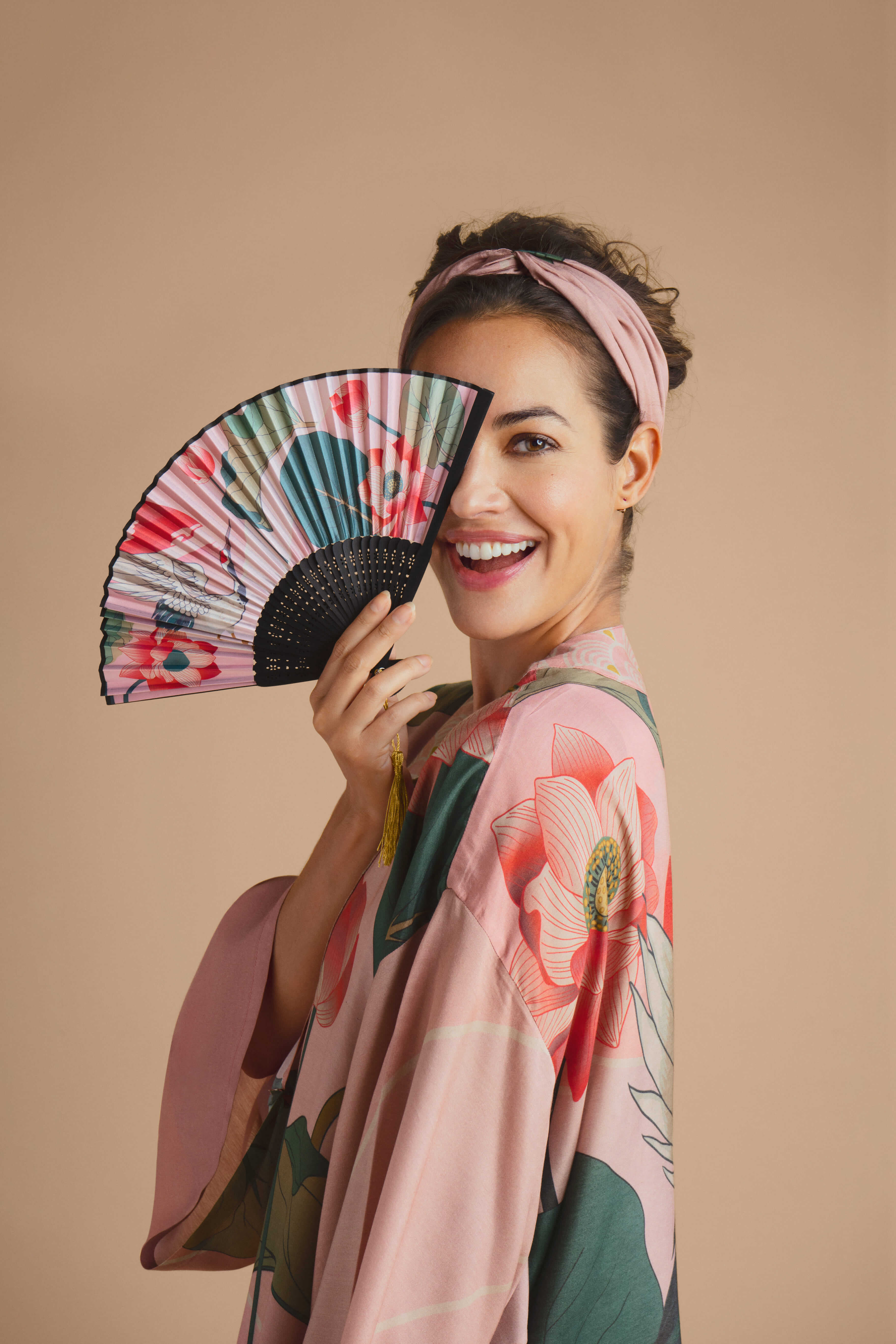 Crane at Sunrise Elasticated Headband - Petal