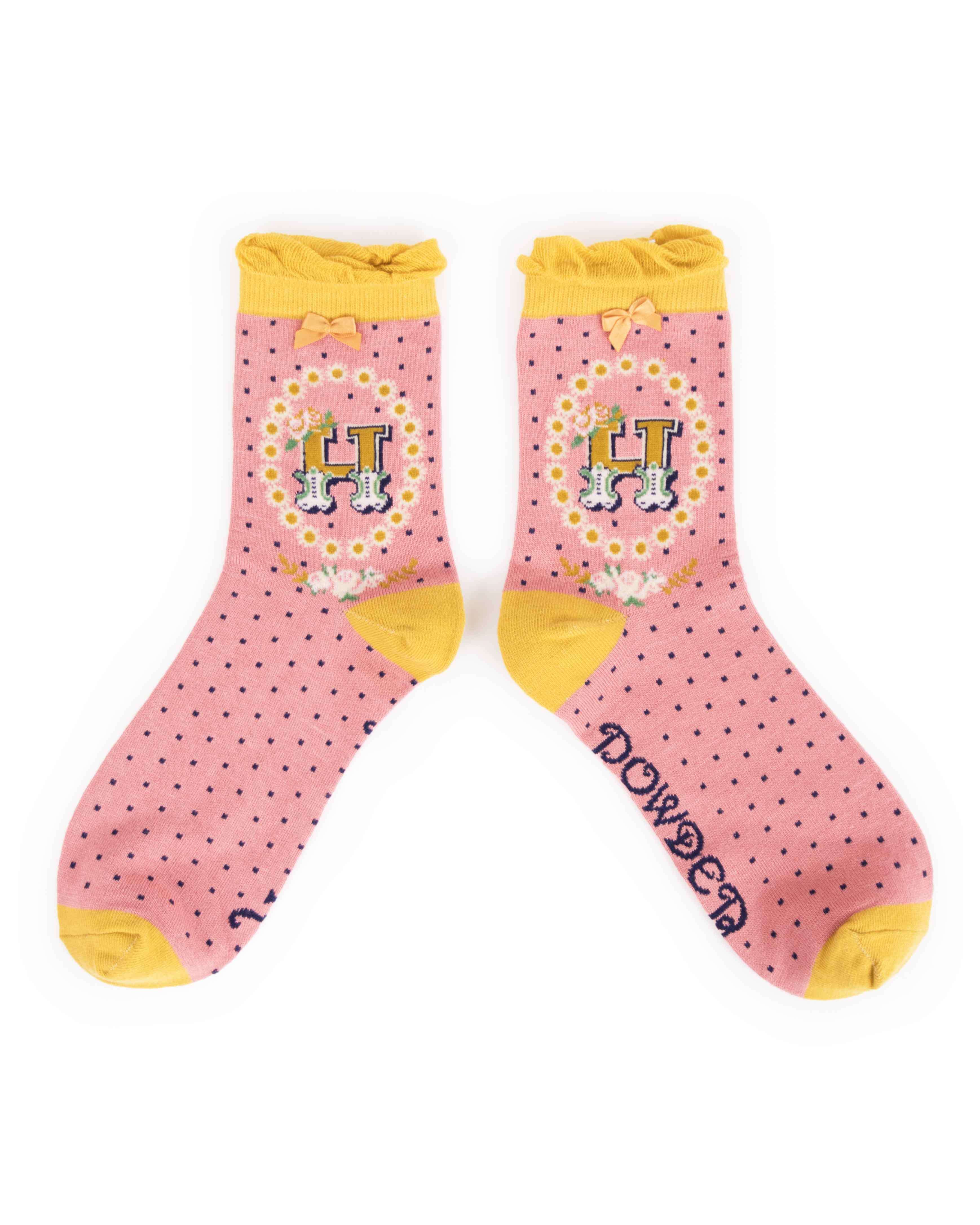 A-Z Ankle Socks - Letter H