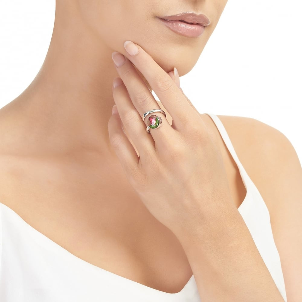 Silver Ring (Adjustable) - Rose - Round
