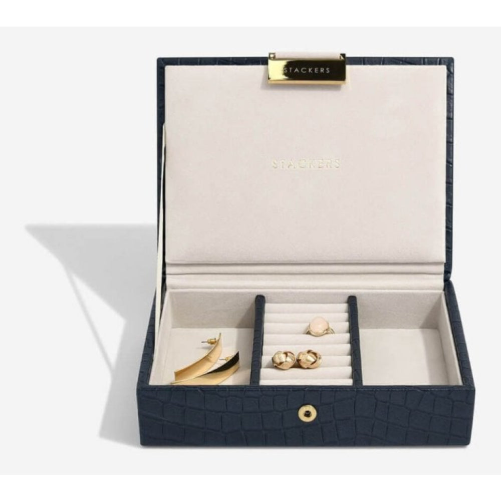 Navy Croc Mini Lidded Stacker