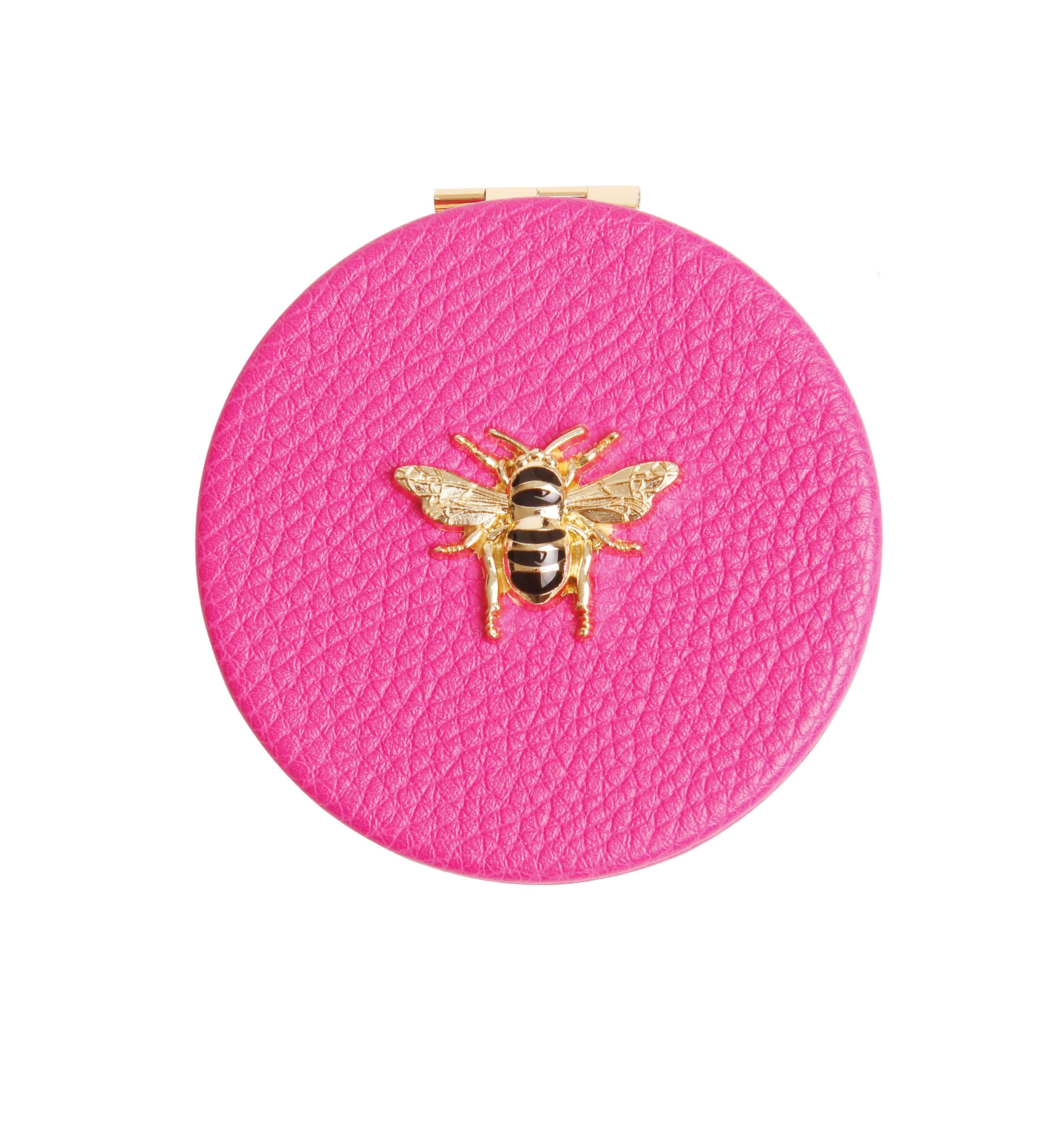 Round Mirror Compact In Hot Pink