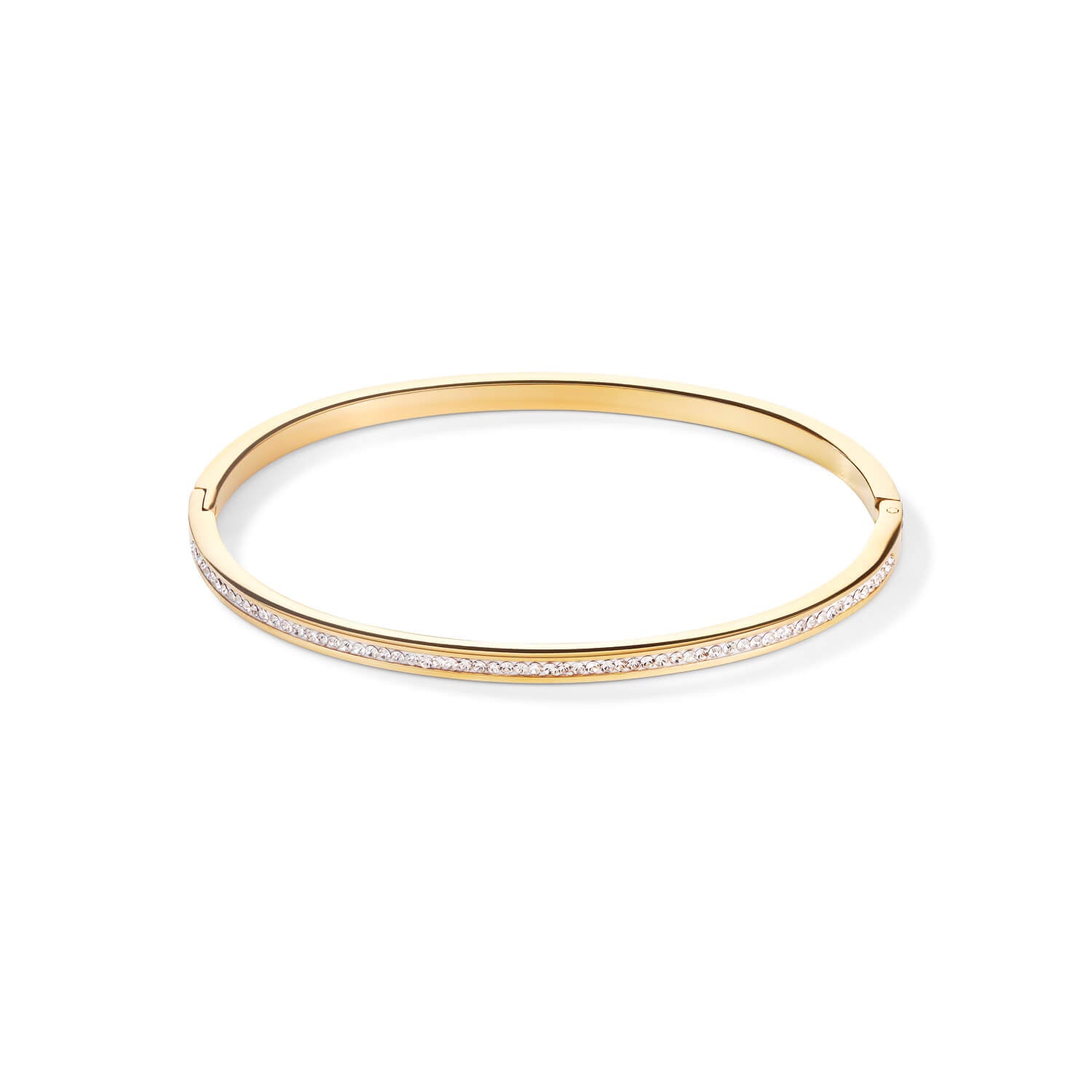 Pave Crystals Gold Slim Bangle