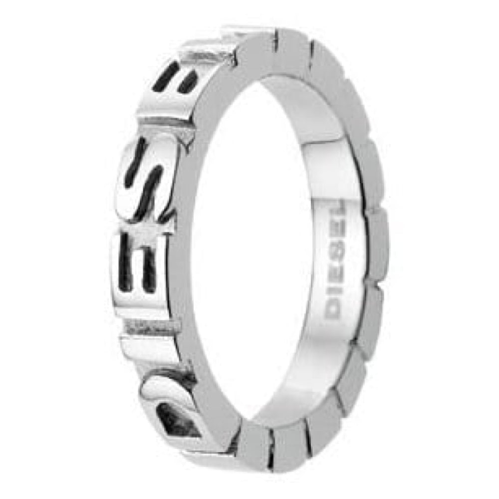 Ladies Large Silver Stainless Steel 3D Logo Ring