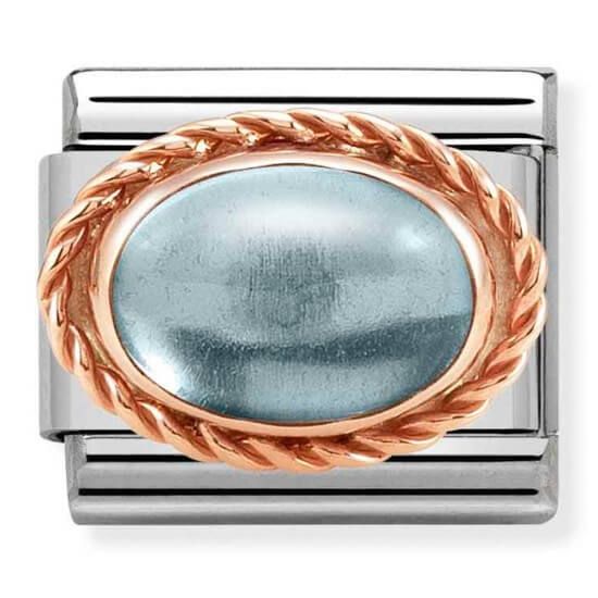 Composable Classic 9K Rose Gold Set Blue Topaz Link