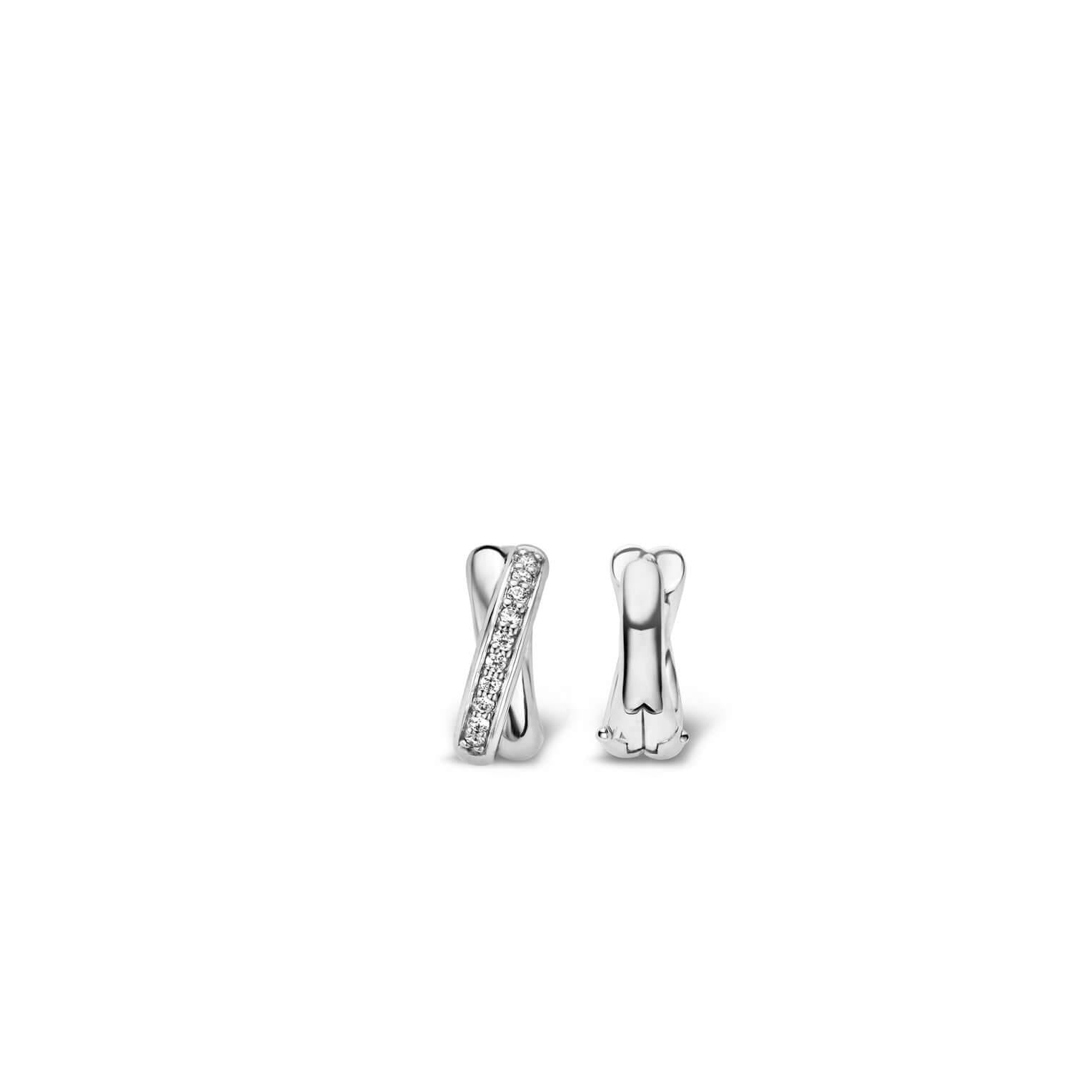 Silver Plated CZ Hoop Earrings