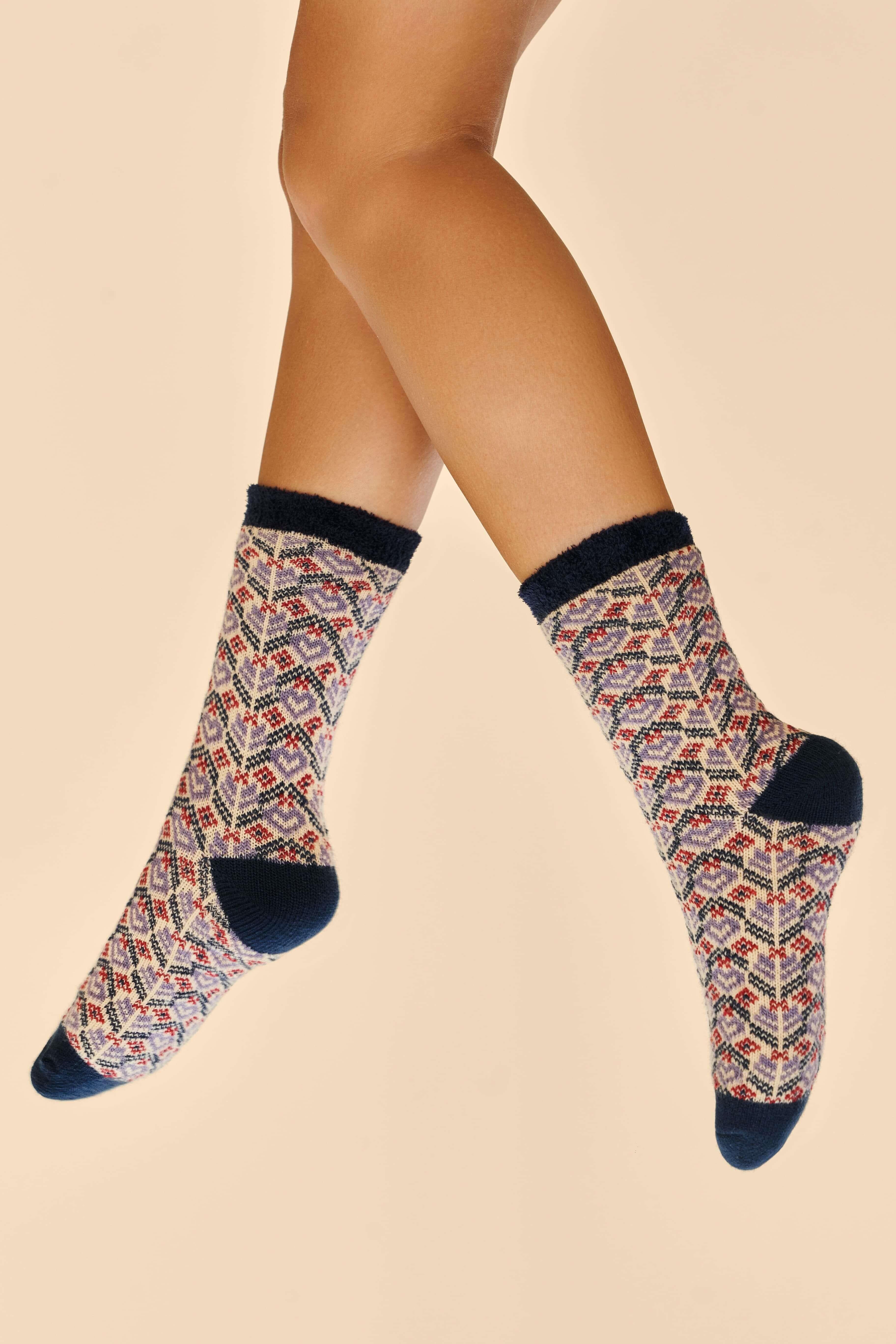 Fair Isle Cosy Socks - Cream