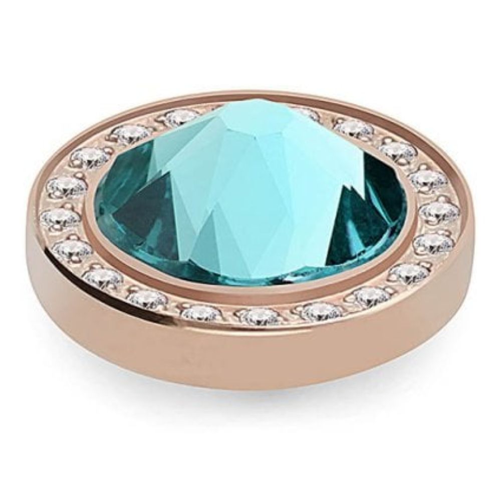 10.5mm Interchangeable Canino Deluxe Light Turquoise Crystal Top in RG