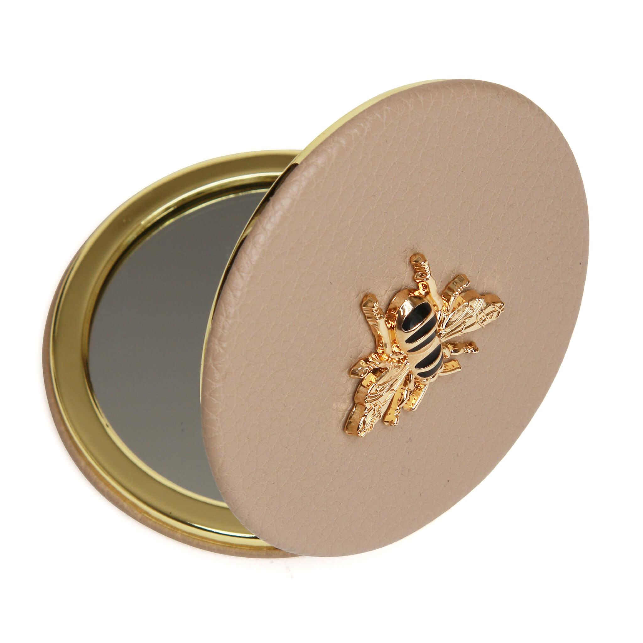 Round Compact Mirror Stone