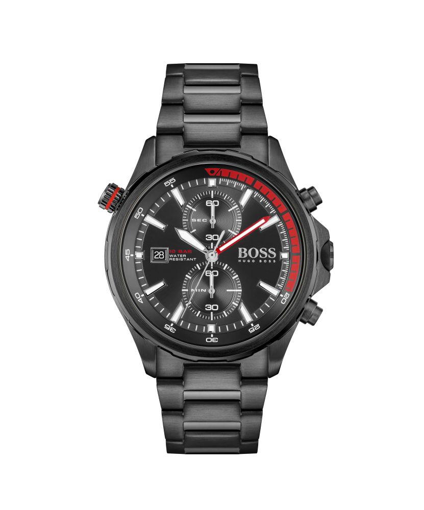 Globetrotter Black IP Chronograph Dial With Bracelet Strap Gents Watch