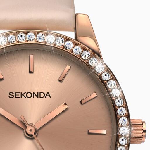 RG Case & PU Strap With Rose Dial Ladies Watch
