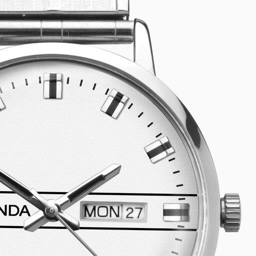 Silver Case With Silver Dial & Stainless Steel Expander Bracelet Men's Heritage Watch