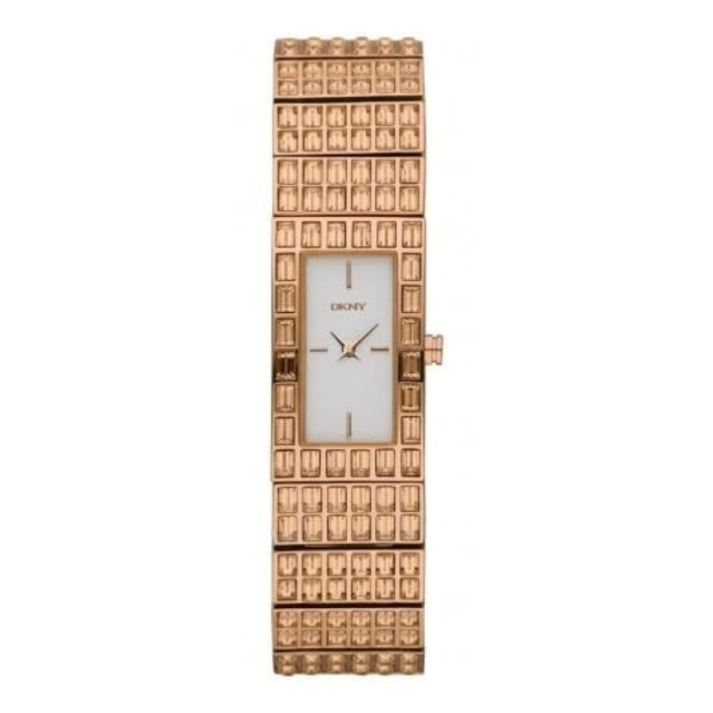 Ladies Rose Gold Plated With Crystals Watch