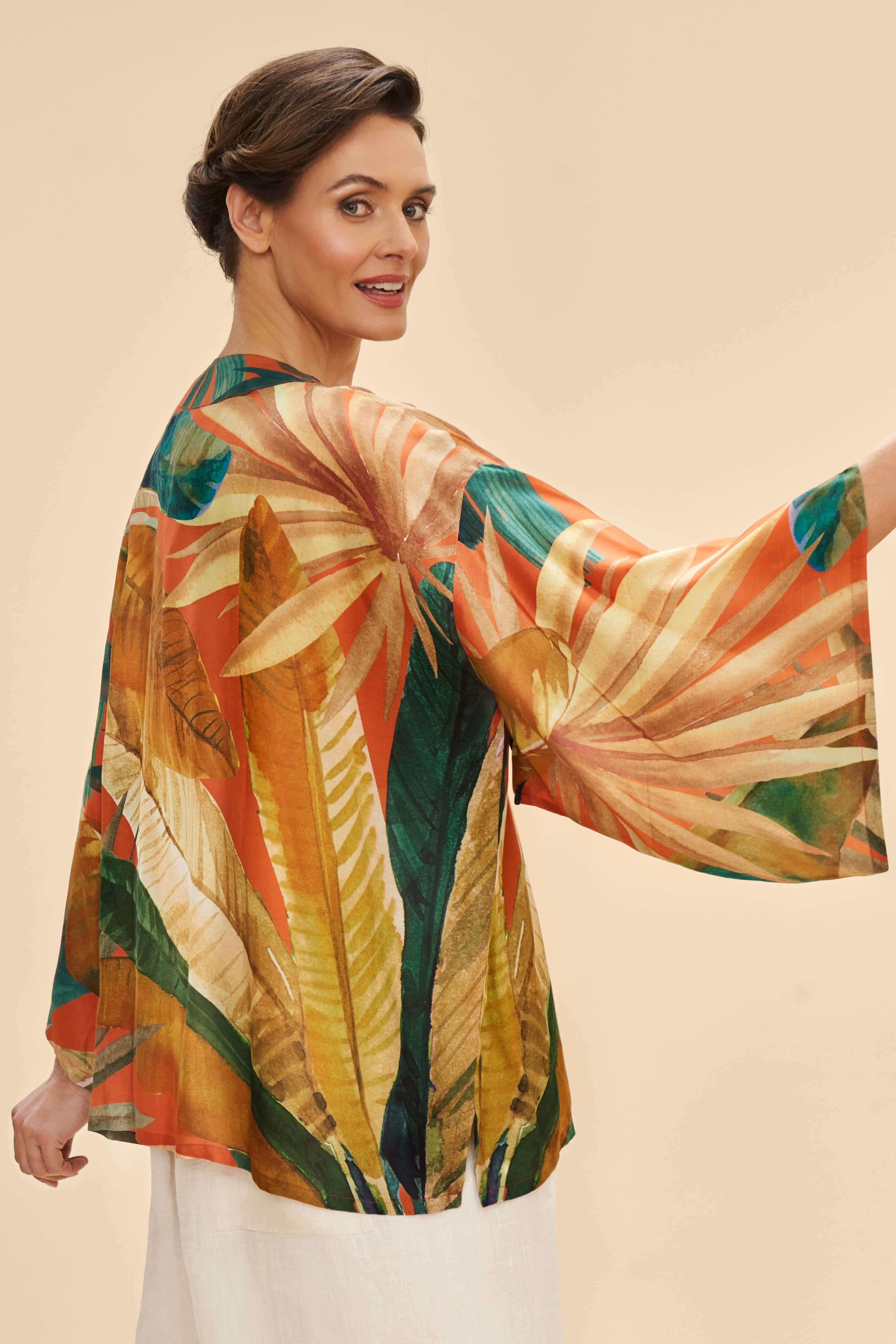 Painted Palms Kimono Jacket