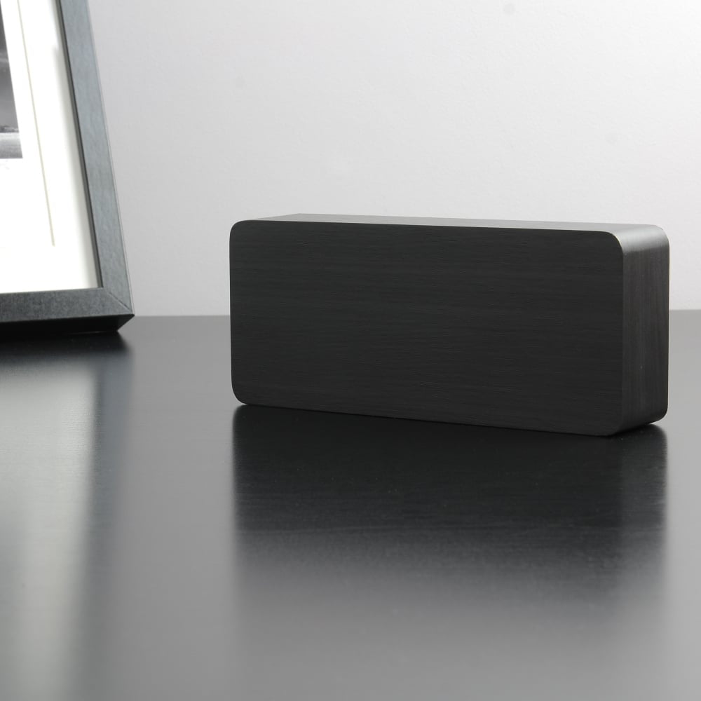 Slab Black Click Clock/Blue LED