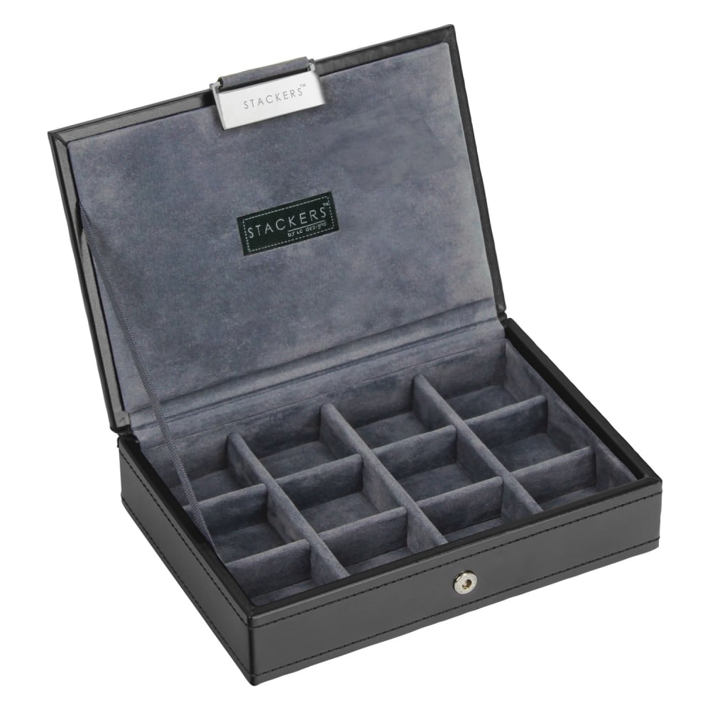 Men's Mini Set of 2 Black and Velvet Stackers