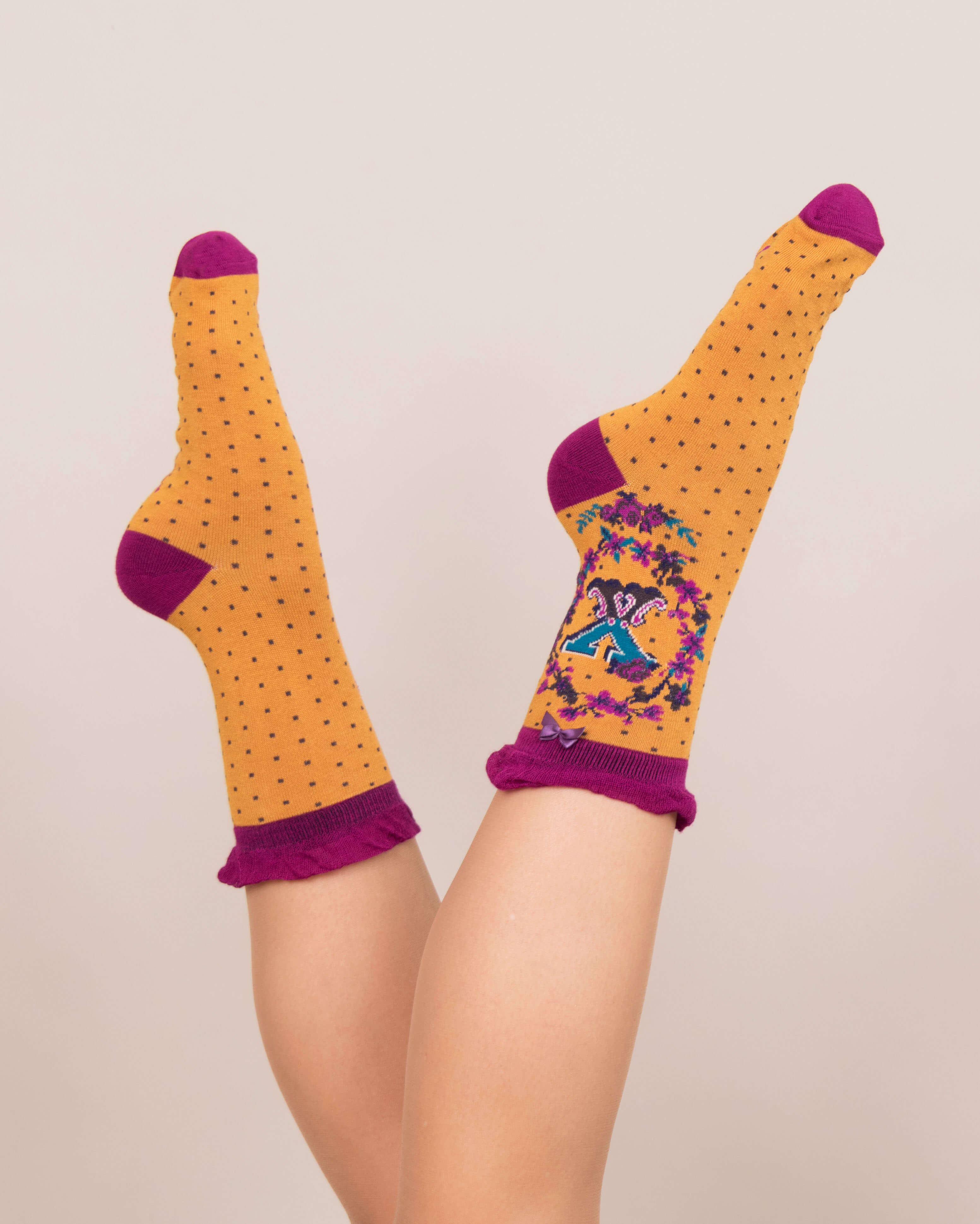 A-Z Ankle Socks - Letter X