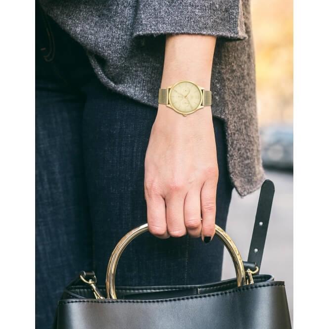 Layla Gold Tone Mesh Strap Ladies Watch