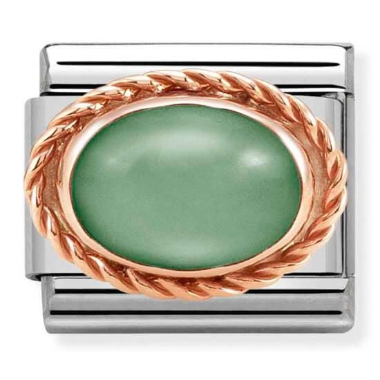 Composable Classic 9K Rose Gold Set Green Aventurine Link