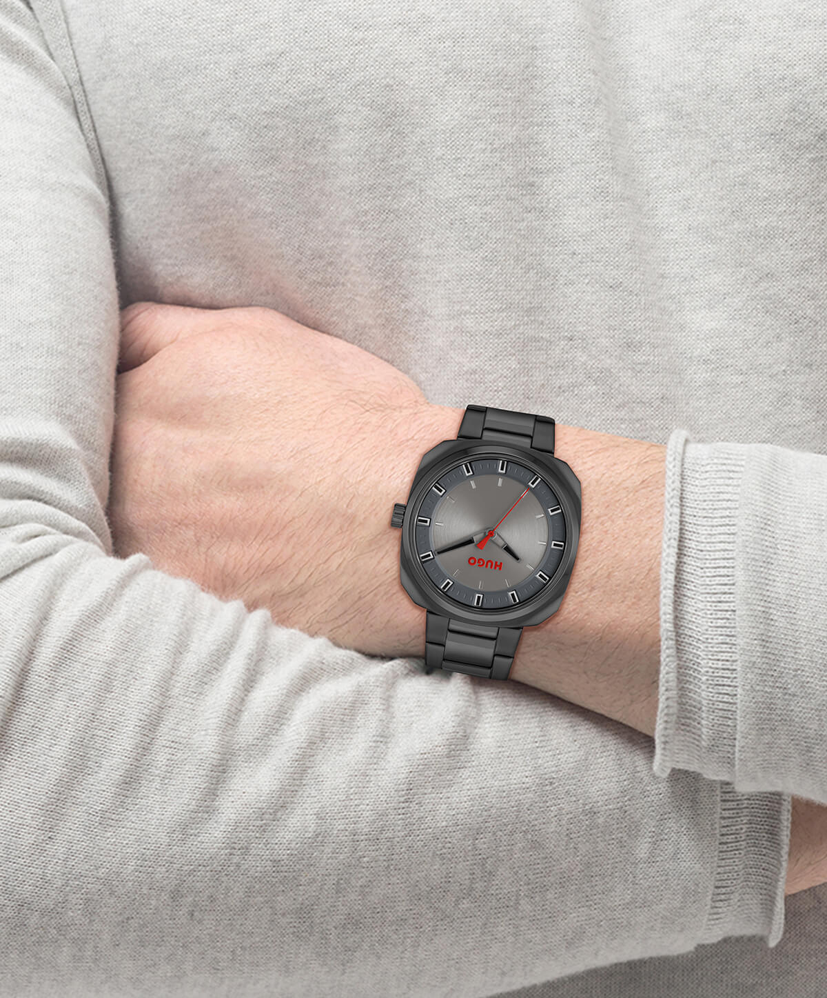 SHRILL Black IP Bracelet Strap Gents Watch