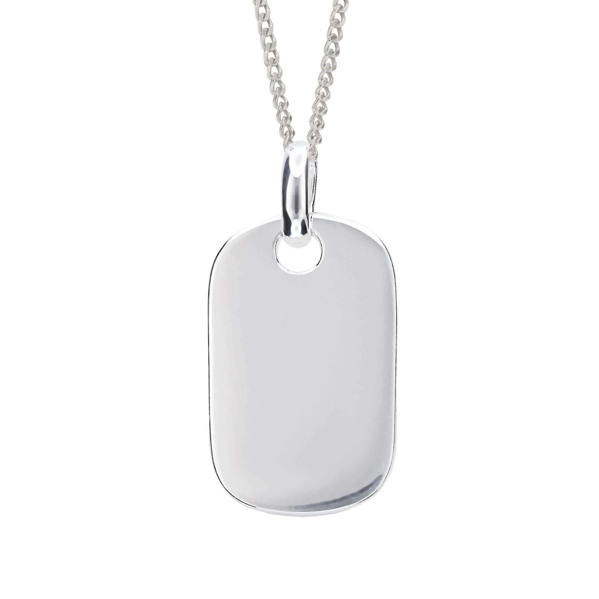 Rounded Rectangle Tag Pendant Necklace