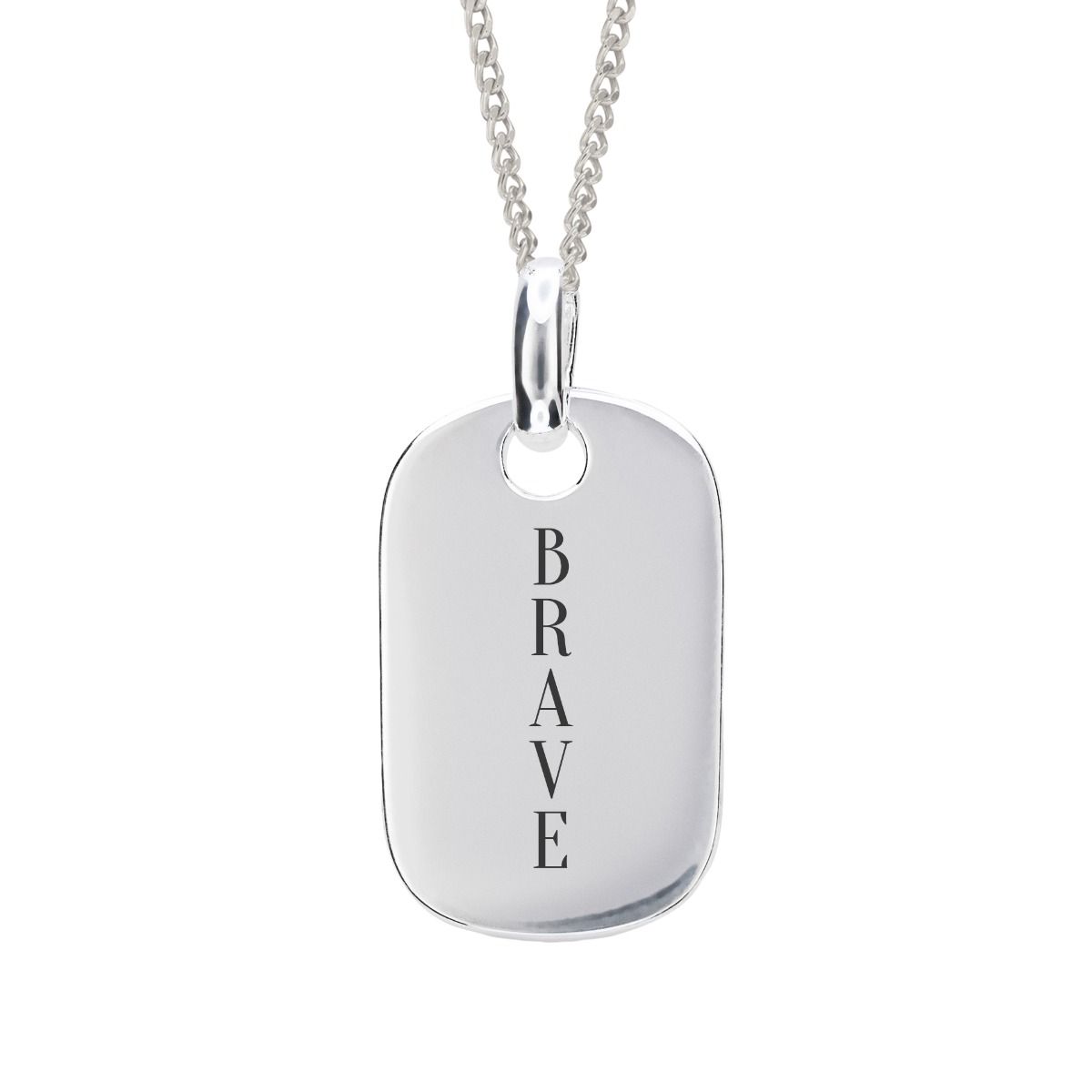 Rounded Rectangle Tag Pendant Necklace