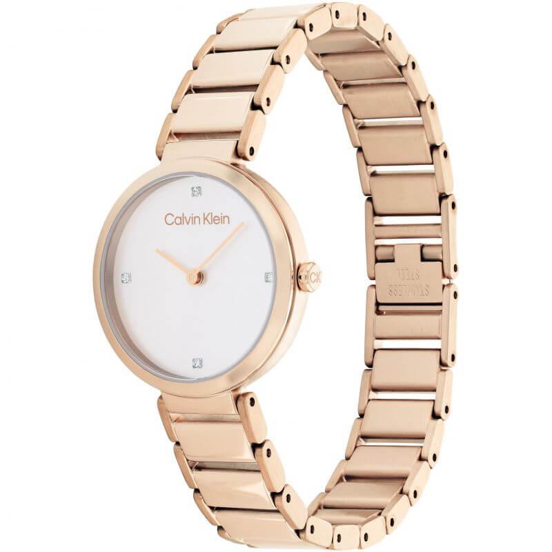 Minimalistic T-Bar 28mm White Dial Rose Gold Ladies Watch