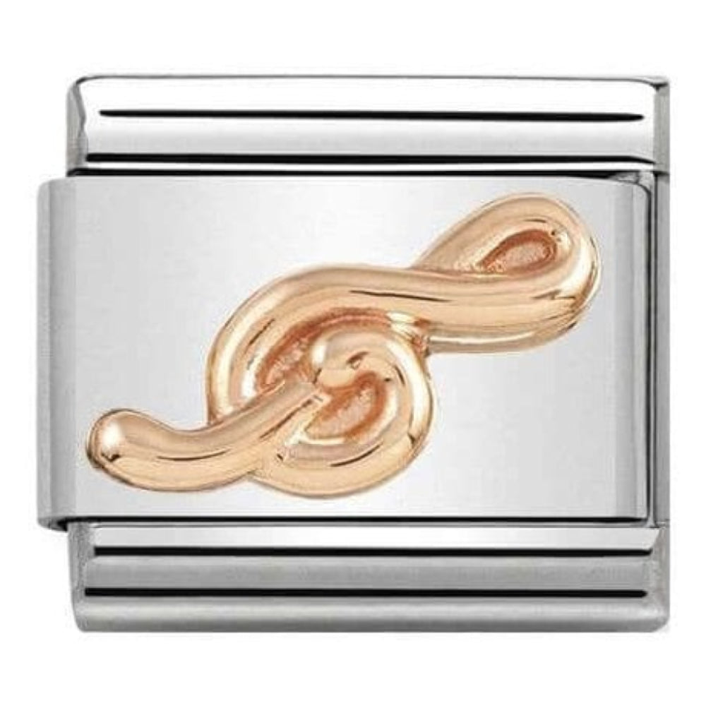 Classic Symbols Link Treble Clef 9k Rose Gold