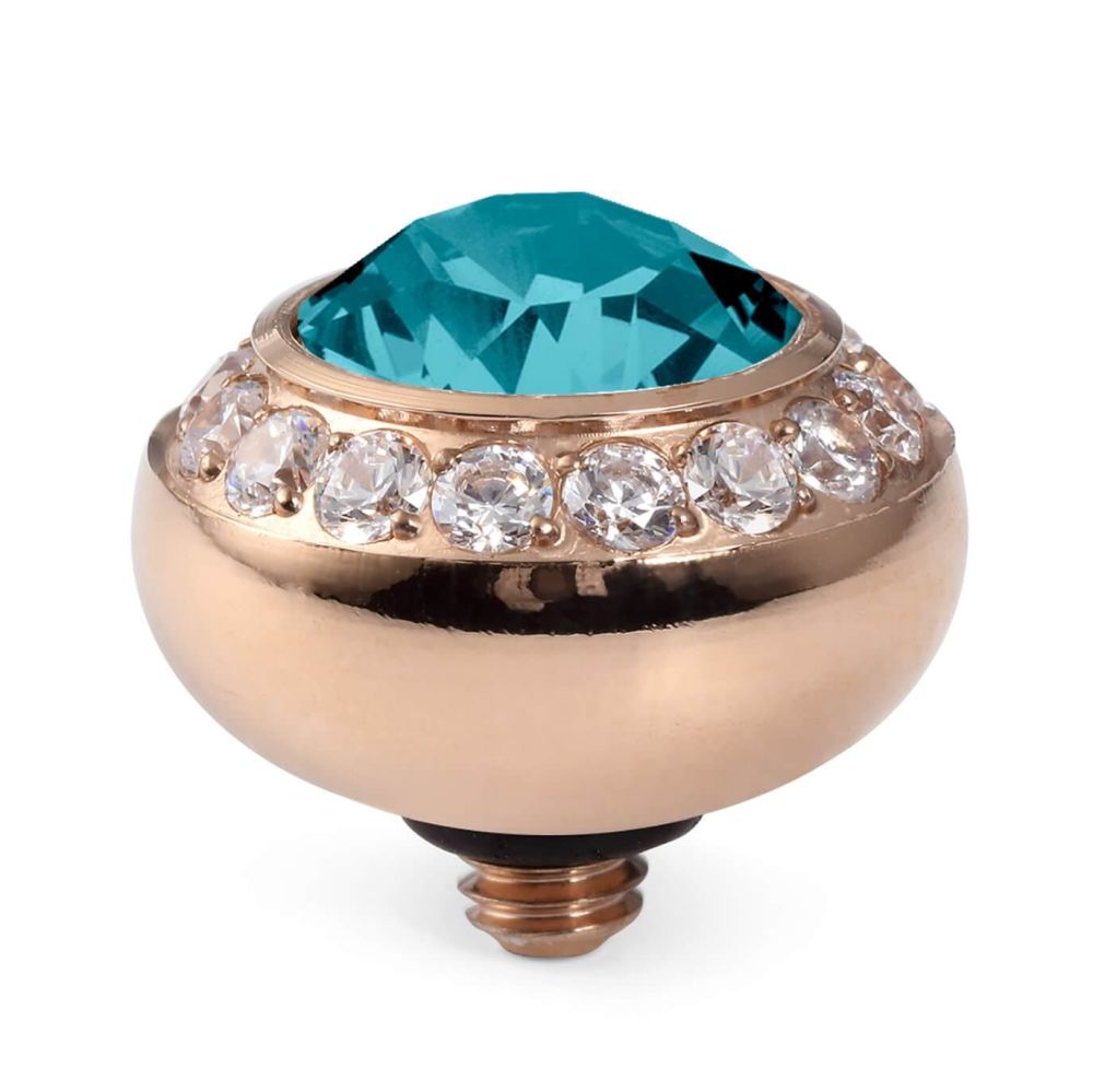 Tondo Deluxe (Rg/P) 10mm Blue Zircon Top