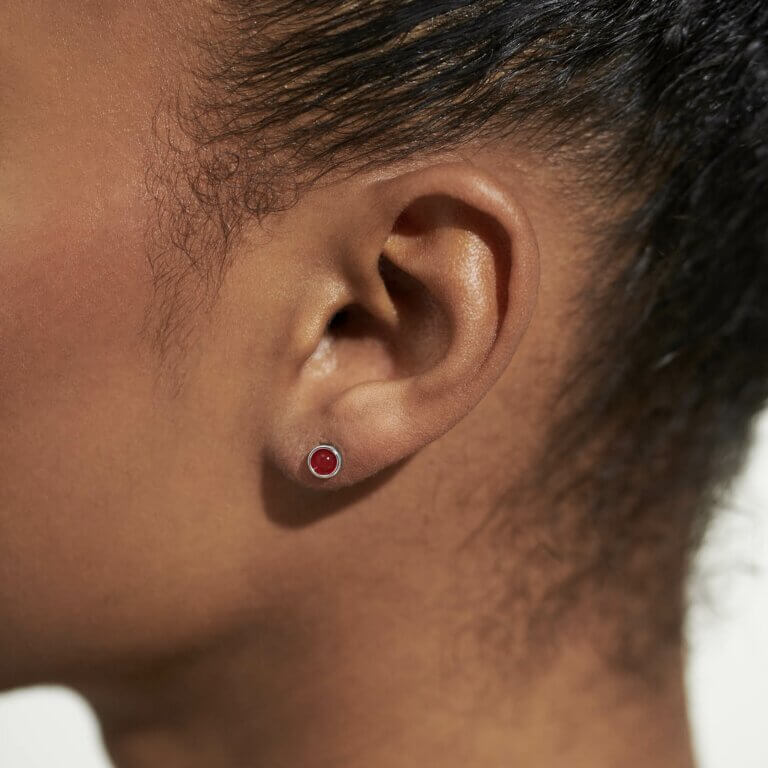 January Garnet Birthstone Boxed Earrings