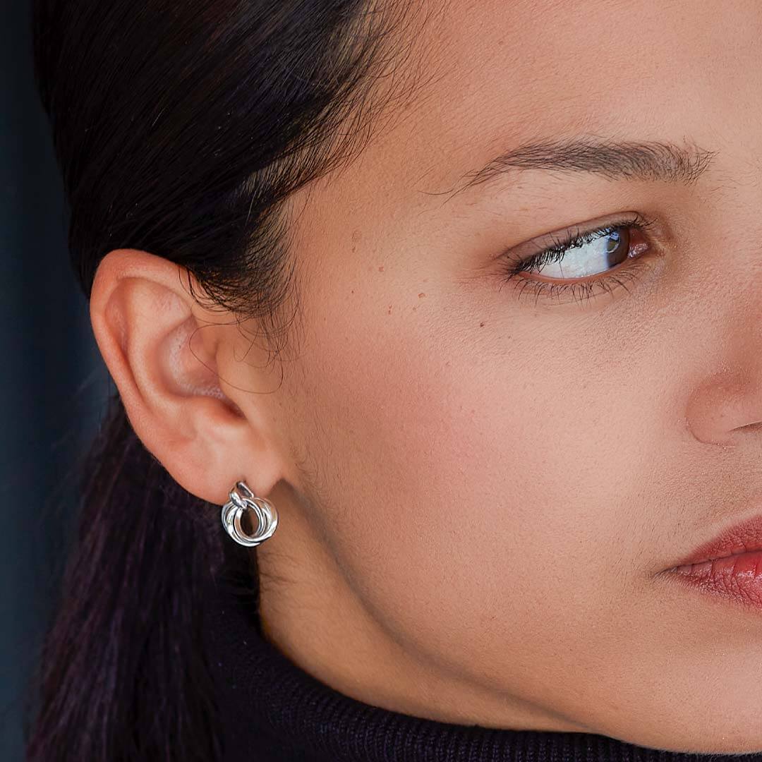 Bevel Trilogy Stud Drop Earrings