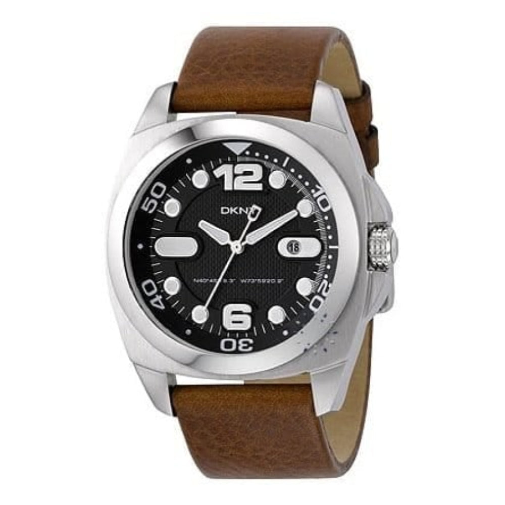 Gents Brown Leather Adjustable Strap Watch