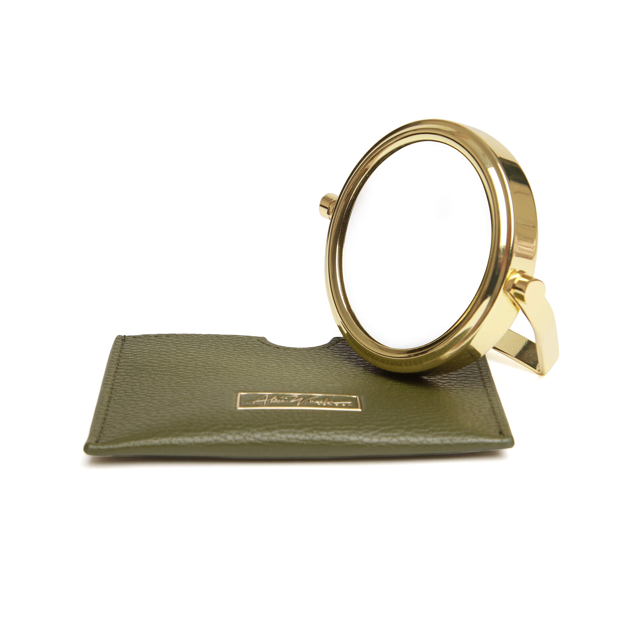 Mirror & Pouch In Olive - 7x Magnification