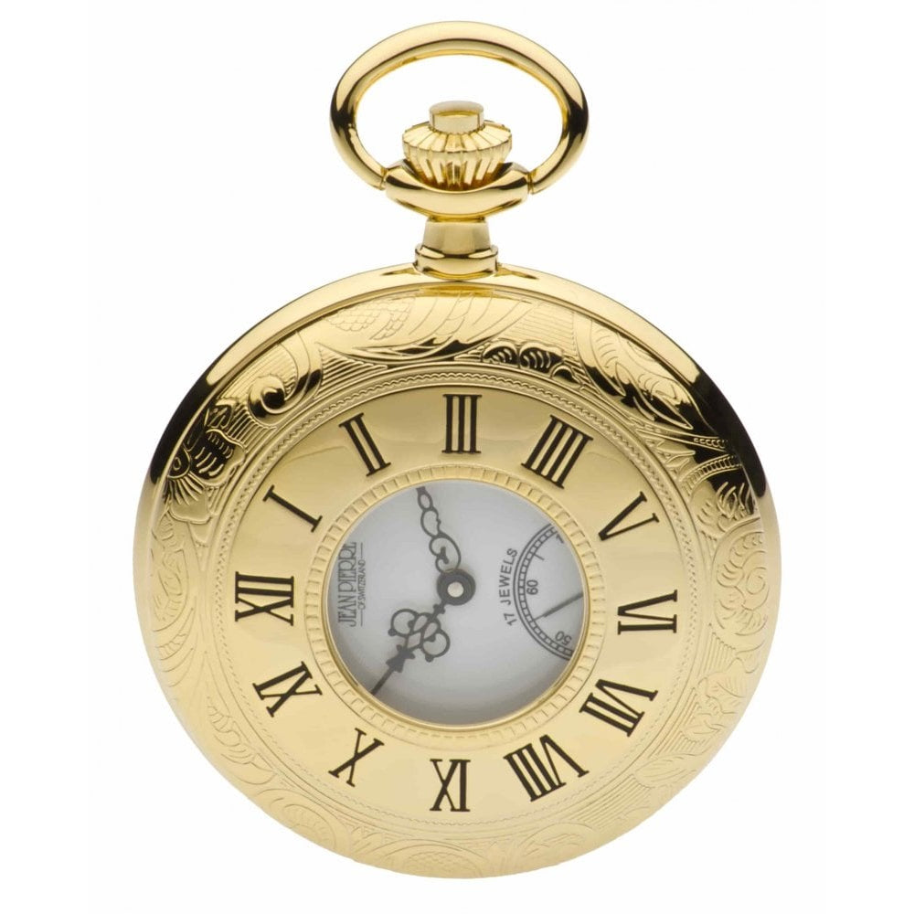 Gold Plated Half Hunter Mechanical Pocket Watch