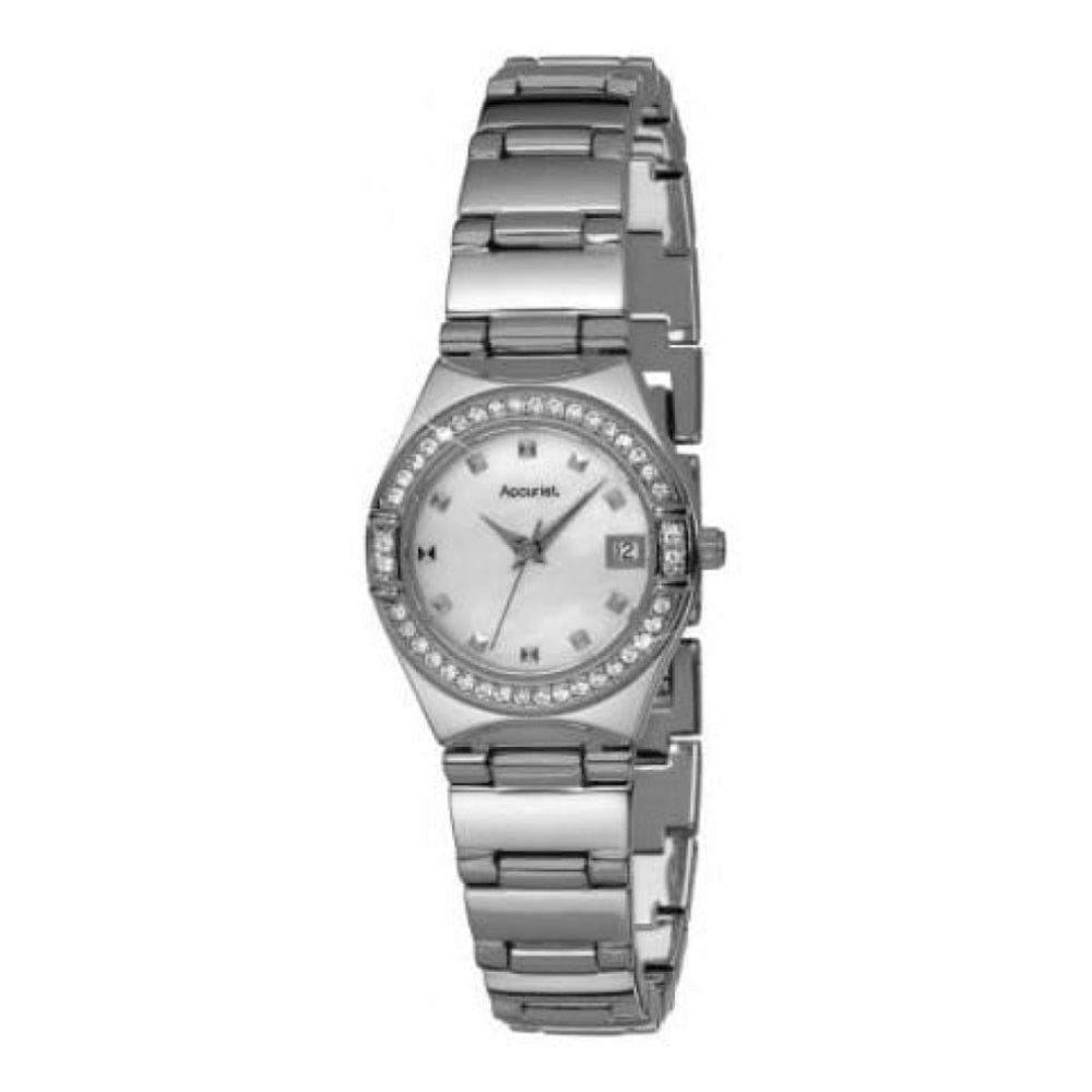 Ladies Petite Linked Stainless Steel MOP Watch