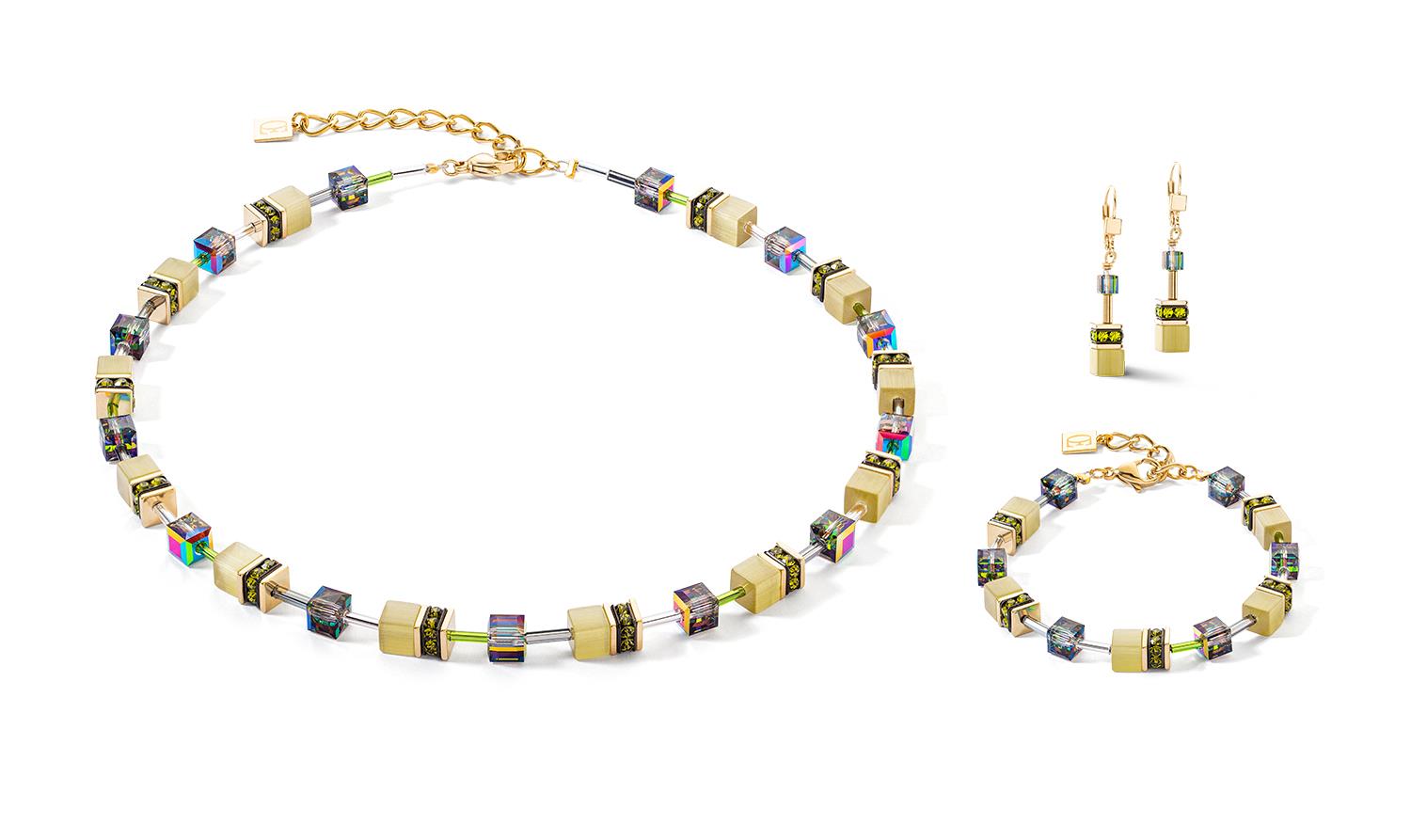 GeoCUBE Iconic Mono Gold Plated Olive Bracelet