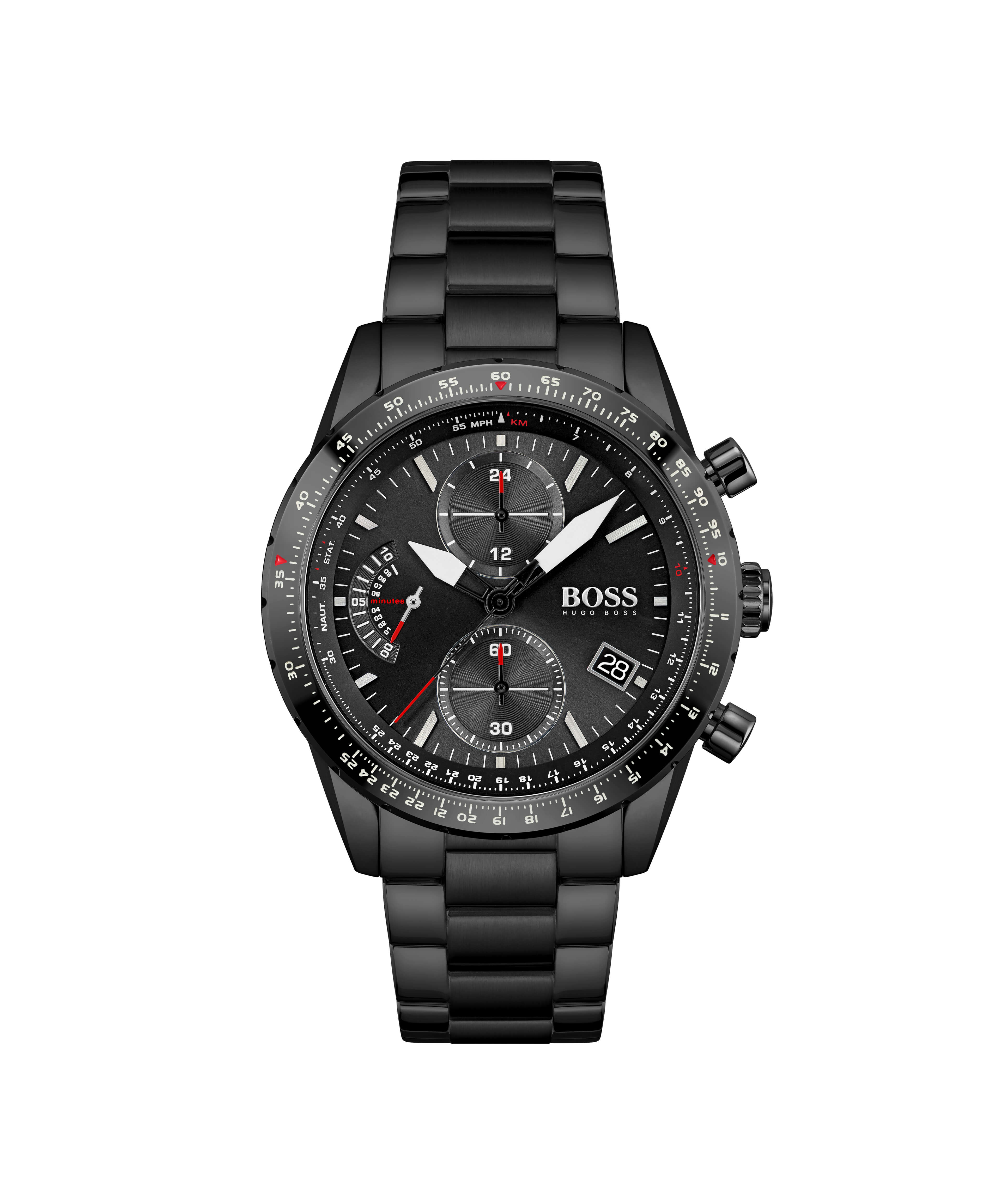 Pilot Edition Chrono Black Dial & Black IP Strap Gents Watch