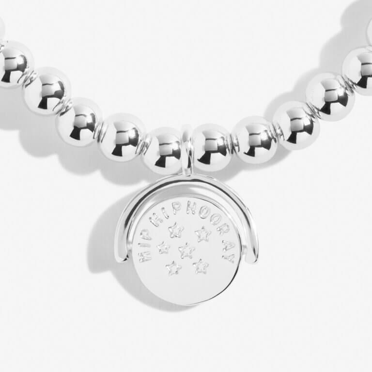 Spinning Boxed A Littles | Hip Hip Hooray It's Your Birthday | Silver | Bracelet | 17.5cm Stretch