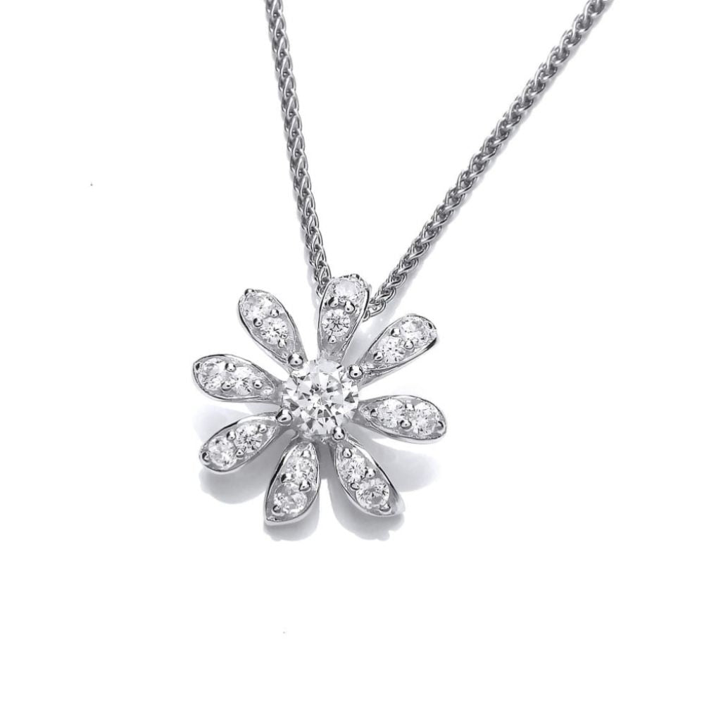 Silver Reflex CZ Daisy Pendant