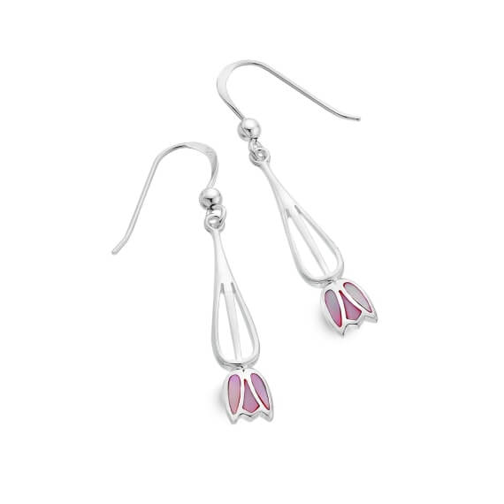 Mackintosh Tulip With Pink MOP Long Earrings