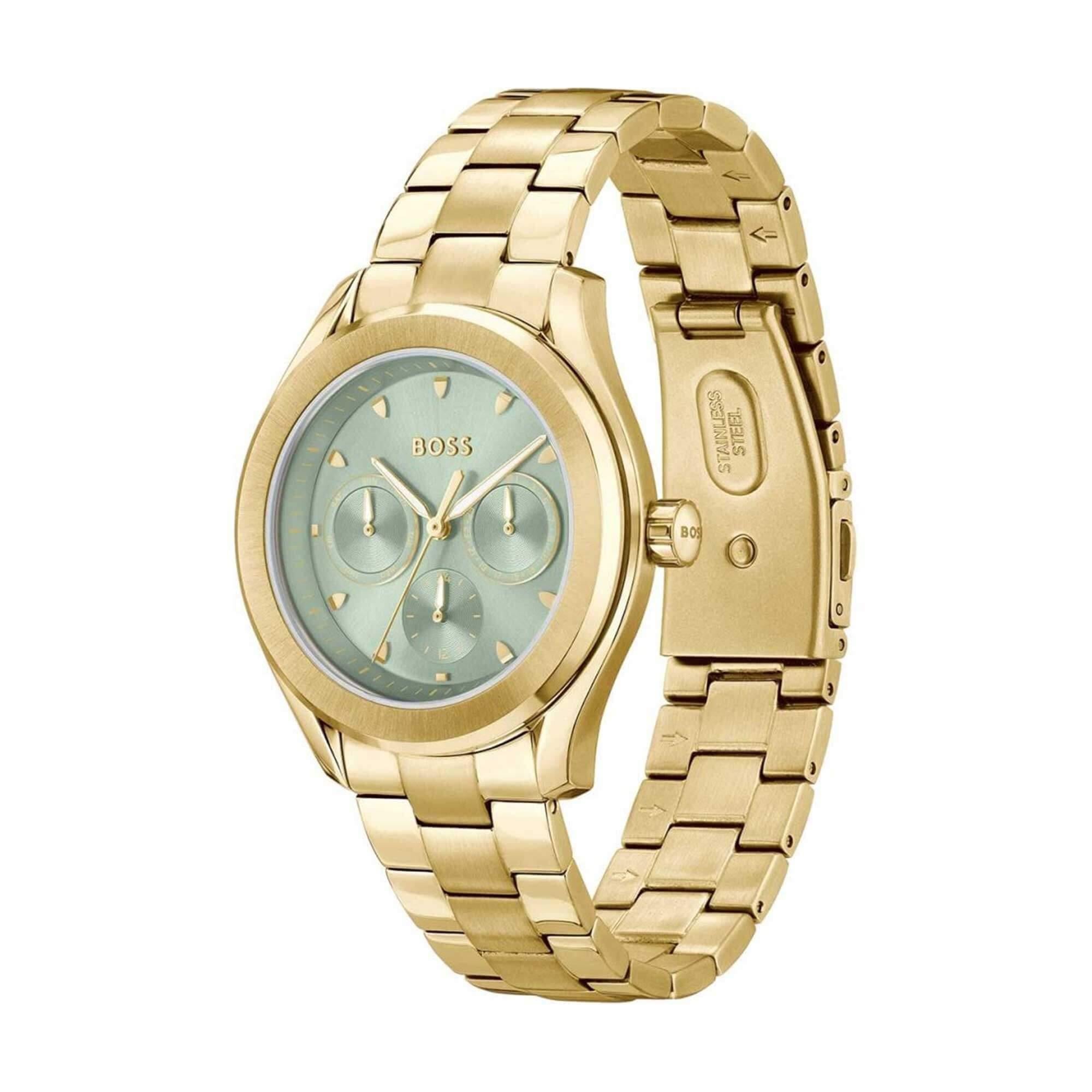 Lida Green Dial With Gold Plated Bracelet Strap Ladies Watch