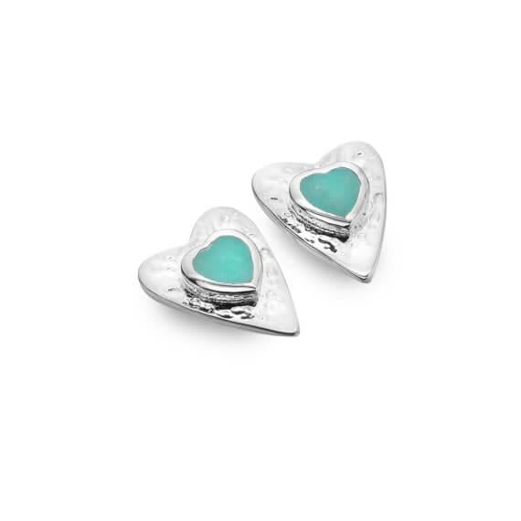 Origins Forever Turquoise Heart Stud Earrings