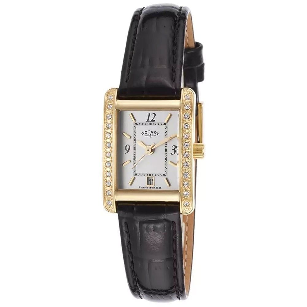 Womens Gold Square Diamond Watch