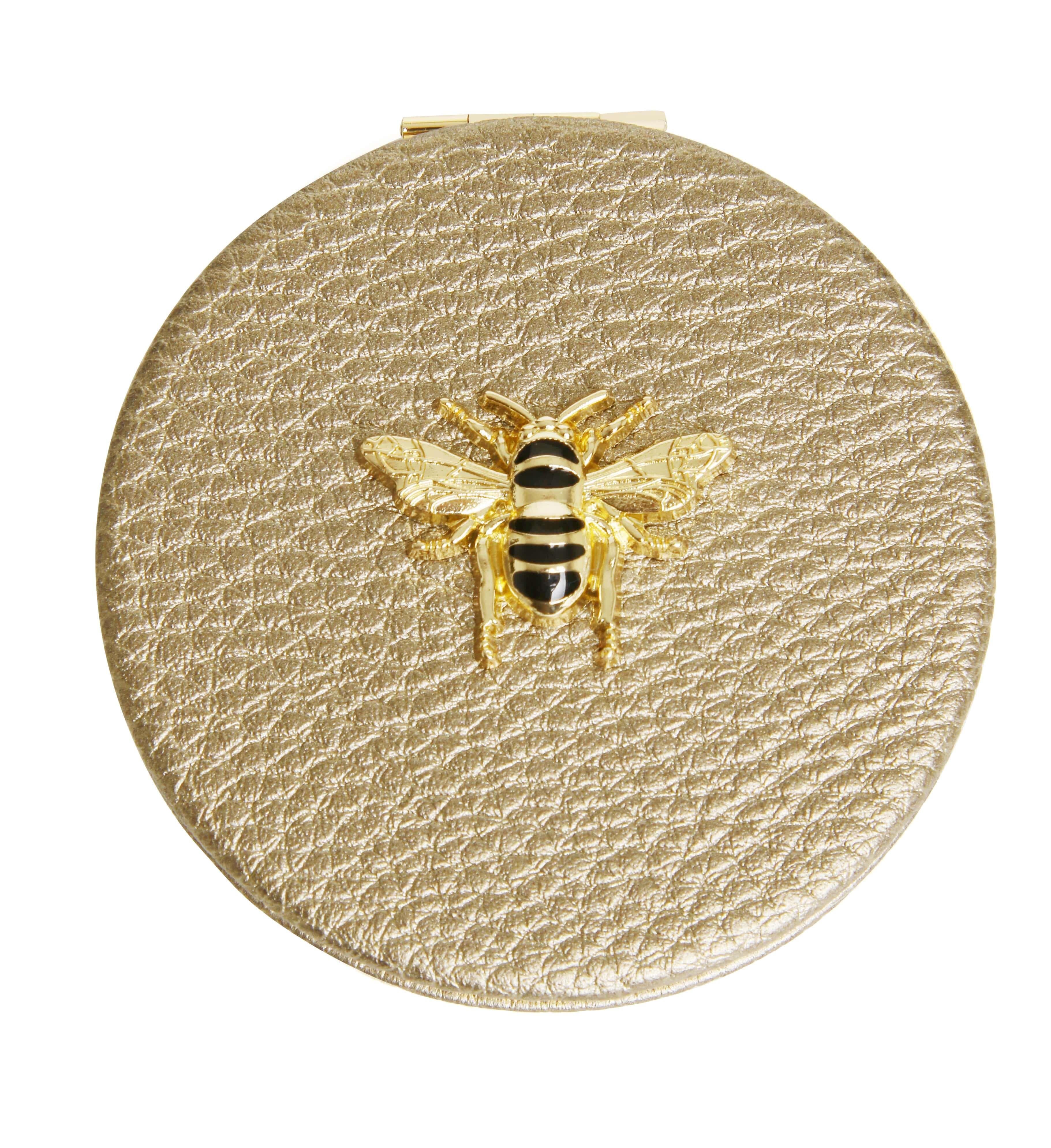 Round Mirror Compact In Bronze