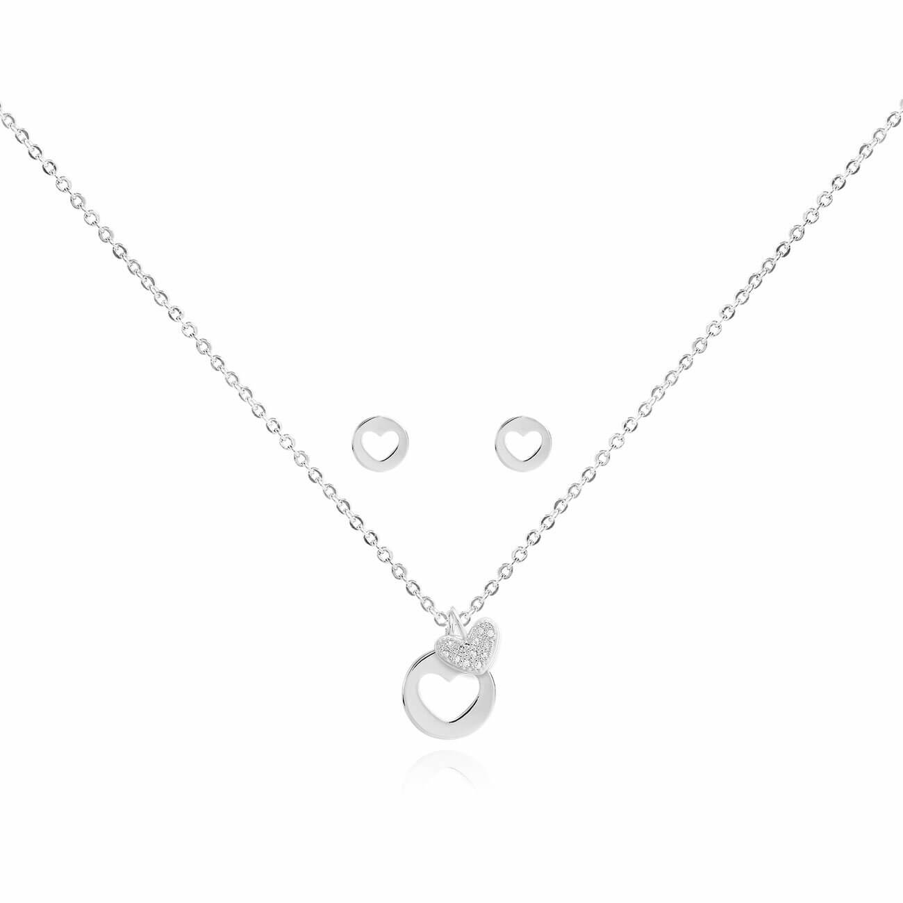Sentiment Set -Forever Family -Silver Necklace and Earrings