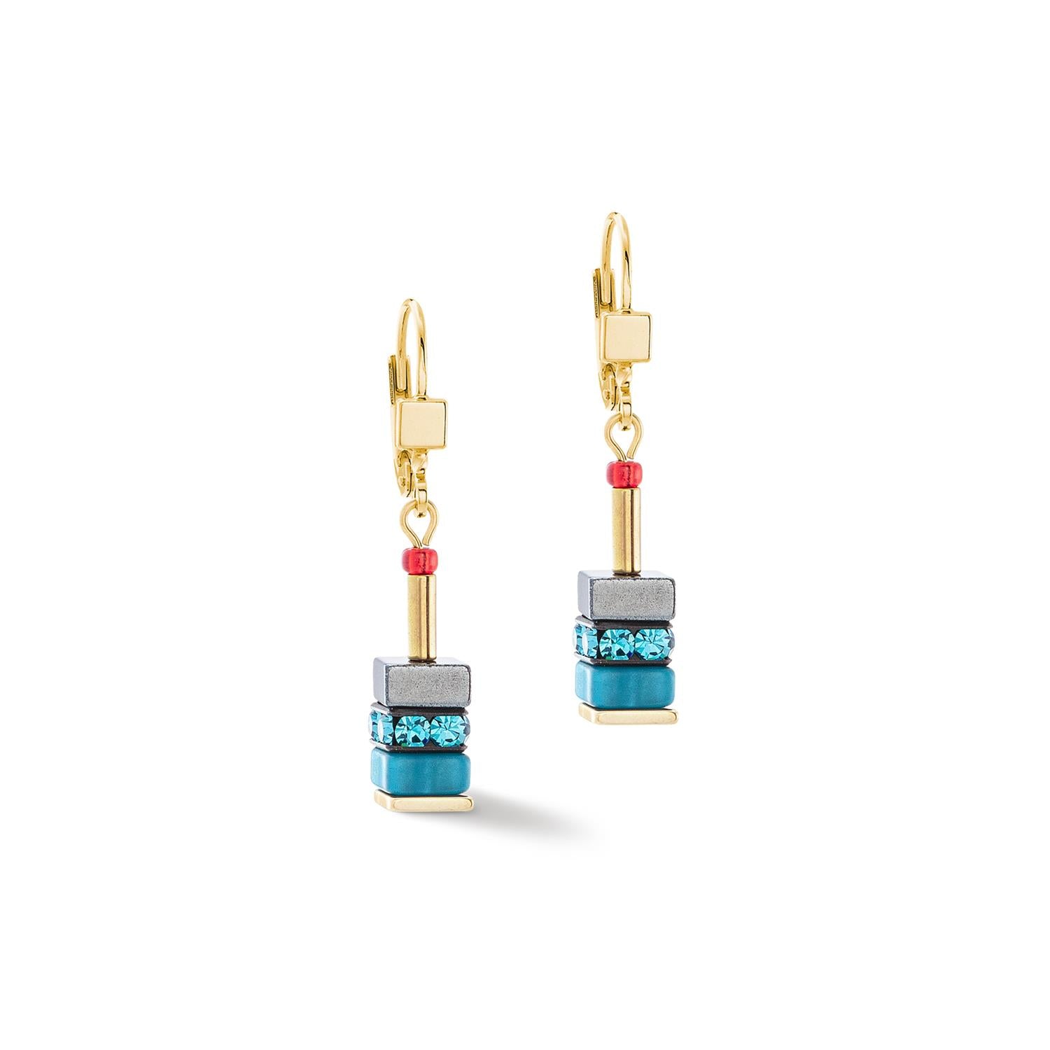 Sparkling Classic Elements Gold Multicolour Energy Pierced Earrings